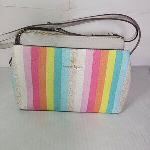 Nanette Lepore Crossbody Bag With Pastel Multicolor Stripes & Adjustable Strap